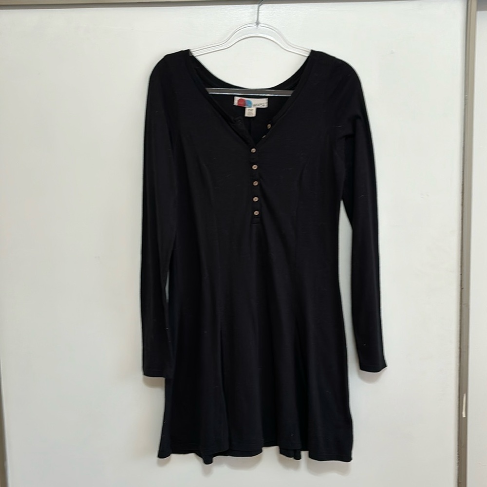 Free People Beach - Black Long Sleeve Dress
